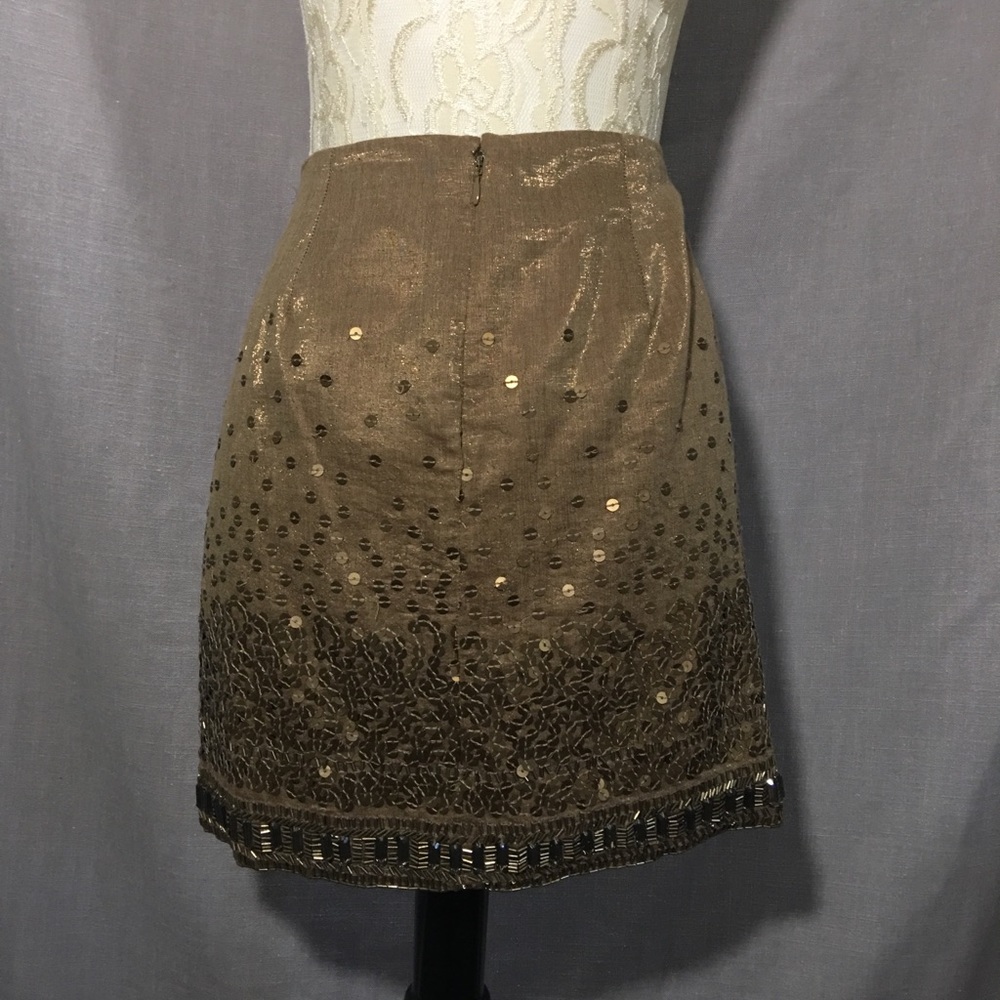 NWT Jennifer Lopez JLO Gold Sequent Skirt